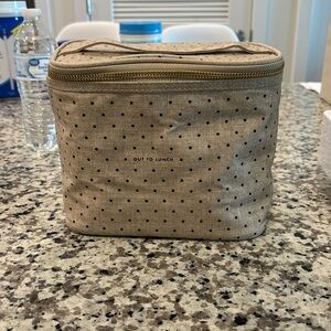 kate spade Tan and Black Polka Dot Lunch Bag